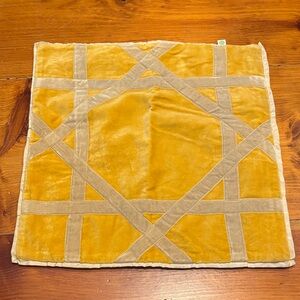 COMPANY C 18” x 18” Square Gold Brushed Cotton Accent Pillow Cover